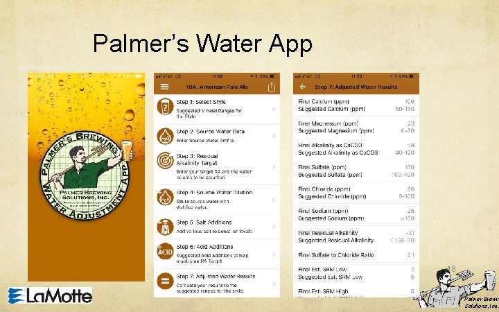 Palmer’s Water App 48 Palmer Brewin Solutions, Inc. 