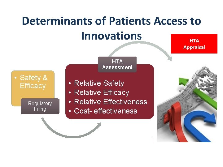 Determinants of Patients Access to Innovations HTA Appraisal HTA Assessment • Safety & Efficacy