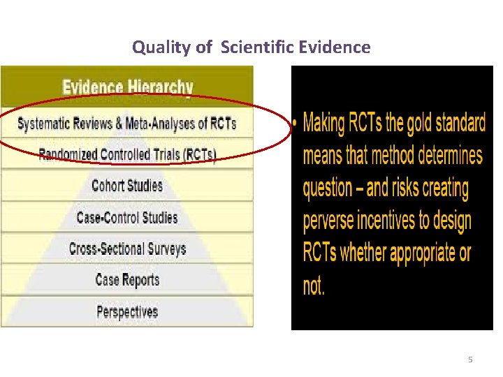 Quality of Scientific Evidence 5 