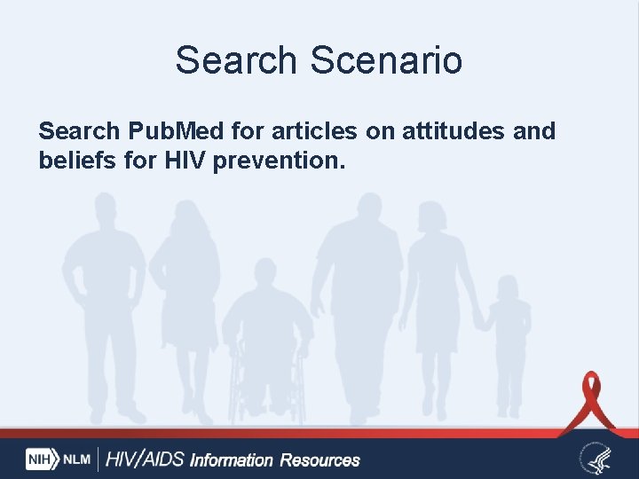 Search Scenario Search Pub. Med for articles on attitudes and beliefs for HIV prevention.