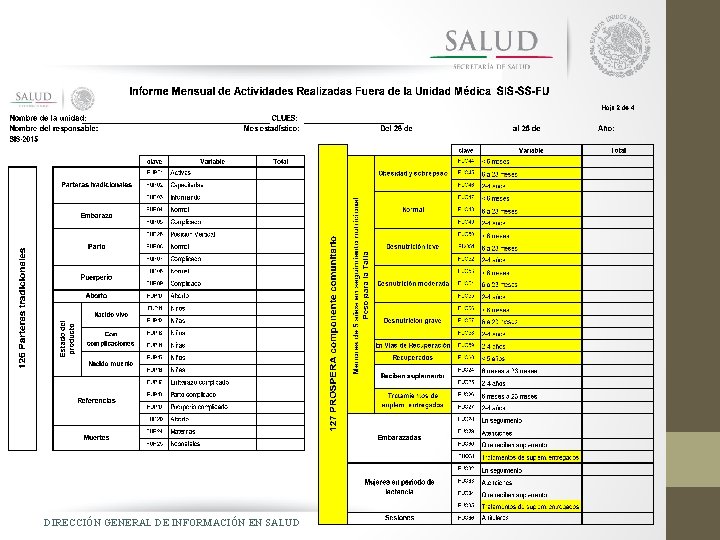 DIRECCIÓN GENERAL DE INFORMACIÓN EN SALUD 
