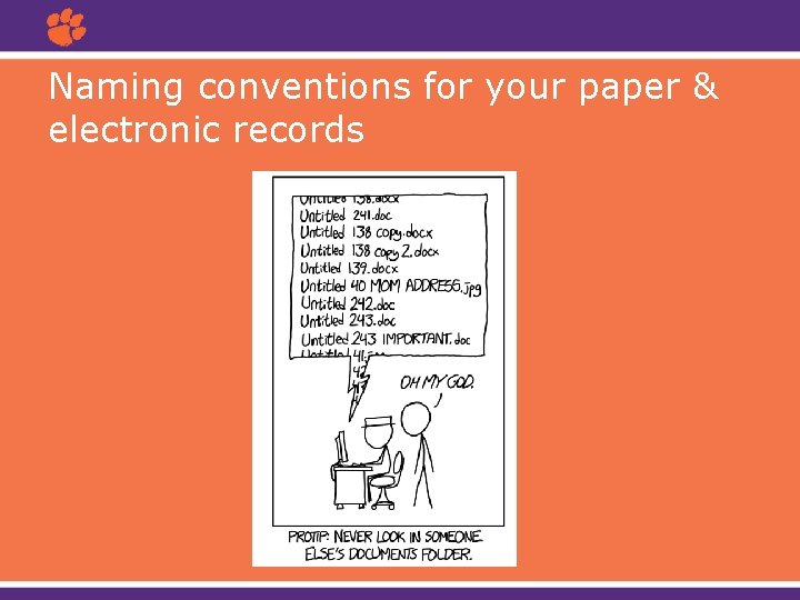 Naming conventions for your paper & electronic records 