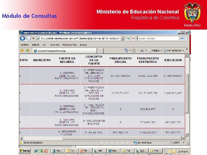 Módulo de Consultas Ministerio de Educación Nacional República de Colombia 