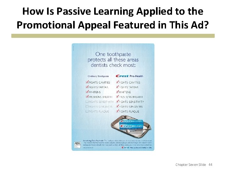 How Is Passive Learning Applied to the Promotional Appeal Featured in This Ad? Chapter