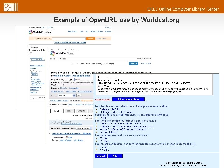 OCLC Online Computer Library Center Example of Open. URL use by Worldcat. org 