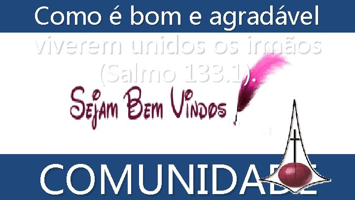 Como é bom e agradável viverem unidos os irmãos (Salmo 133. 1). COMUNIDADE 