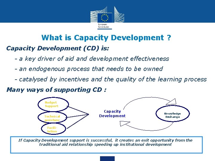 What is Capacity Development ? Capacity Development (CD) is: - - a key driver