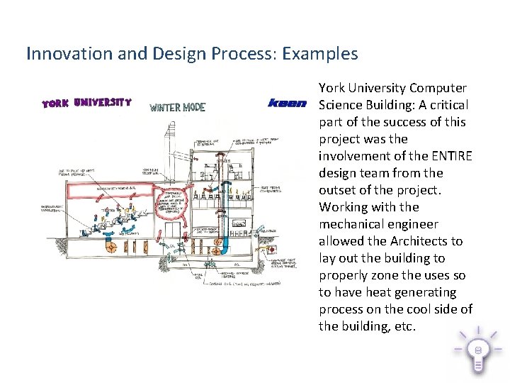 Innovation and Design Process: Examples York University Computer Science Building: A critical part of