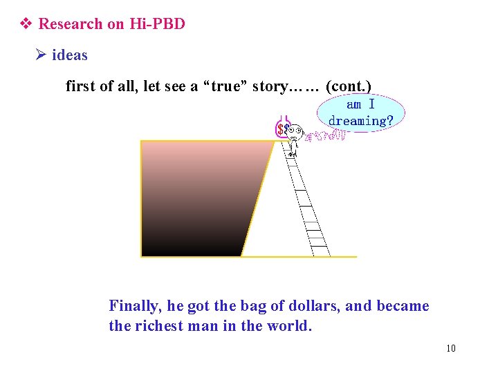 v Research on Hi-PBD Ø ideas first of all, let see a “true” story……