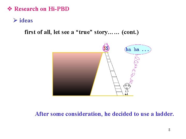 v Research on Hi-PBD Ø ideas first of all, let see a “true” story……