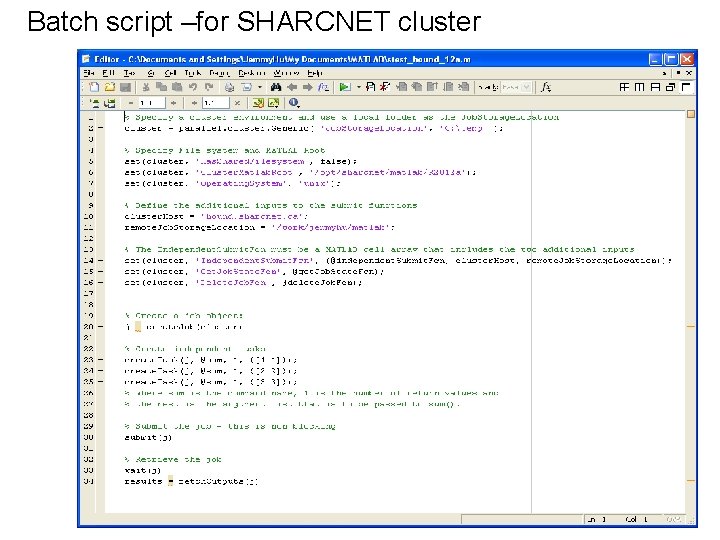 Batch script –for SHARCNET cluster 