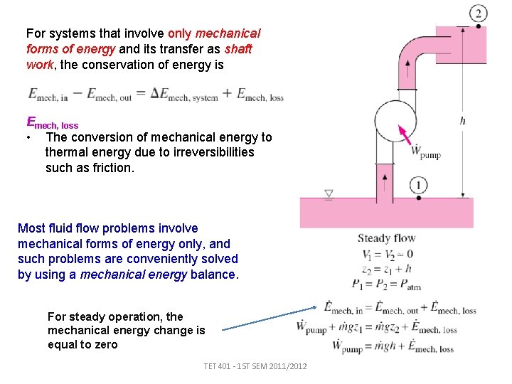 For systems that involve only mechanical forms of energy and its transfer as shaft