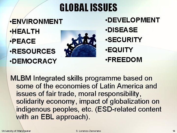 GLOBAL ISSUES • DEVELOPMENT • DISEASE • SECURITY • EQUITY • FREEDOM • ENVIRONMENT