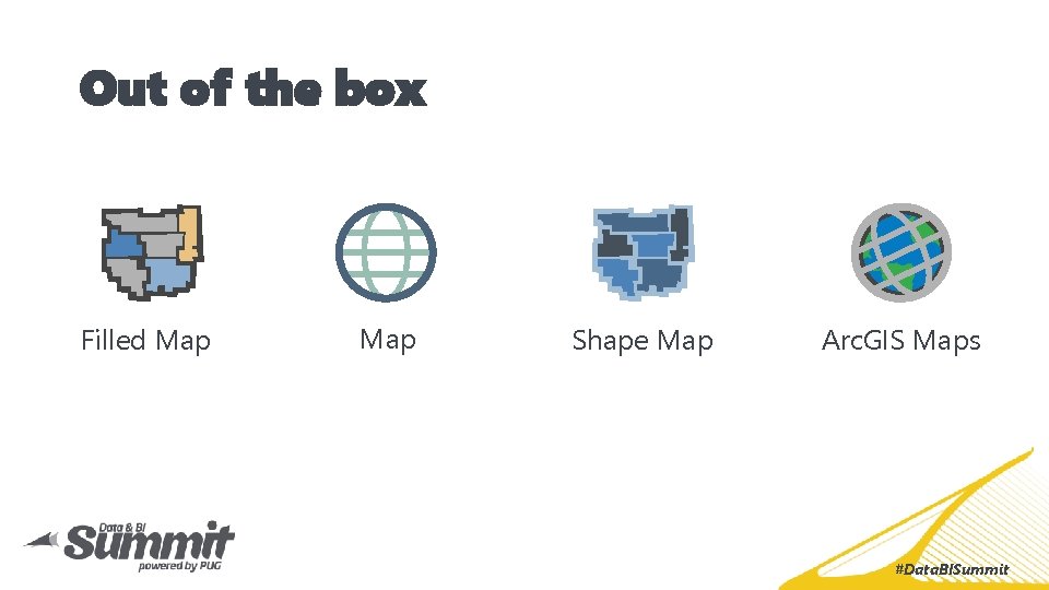 Out of the box Filled Map Shape Map Arc. GIS Maps #Data. BISummit 