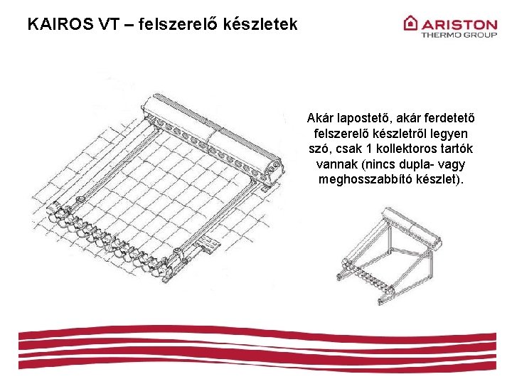 KAIROS VT – felszerelő készletek Akár lapostető, akár ferdetető felszerelő készletről legyen szó, csak