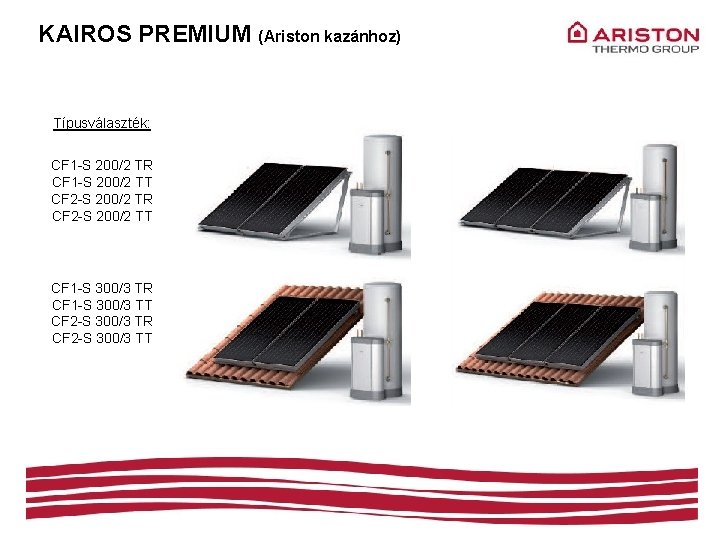 KAIROS PREMIUM (Ariston kazánhoz) Típusválaszték: CF 1 -S 200/2 TR CF 1 -S 200/2