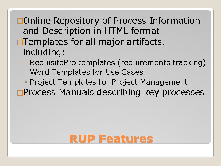 �Online Repository of Process Information and Description in HTML format �Templates for all major