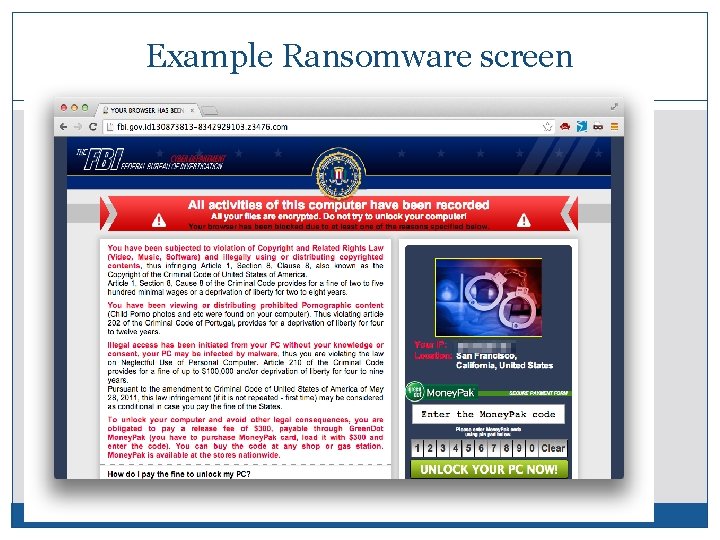 Example Ransomware screen 12  Example Ransomware screen 12