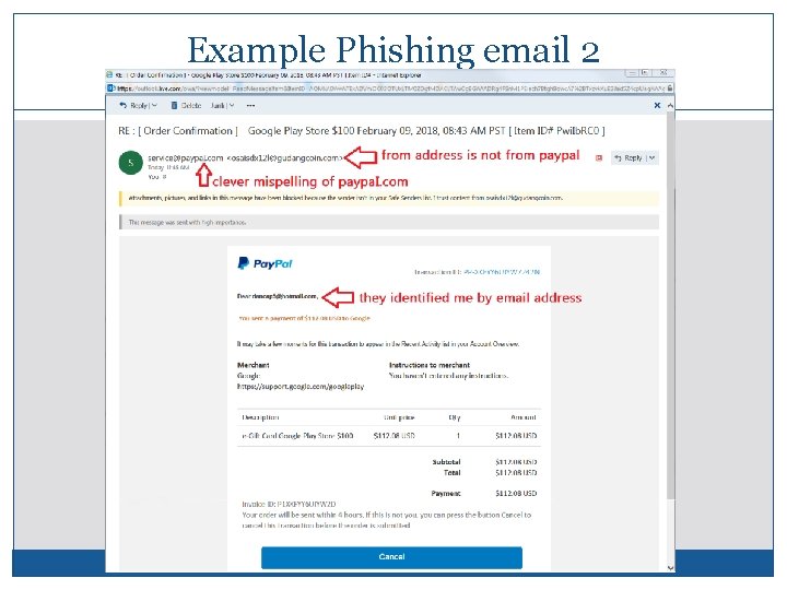 Example Phishing email 2 17  Example Phishing email 2 17