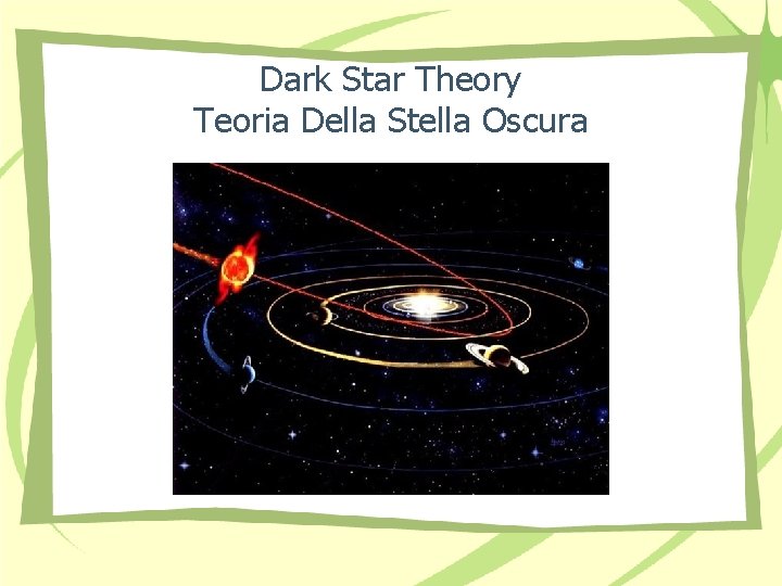 Dark Star Theory Teoria Della Stella Oscura 