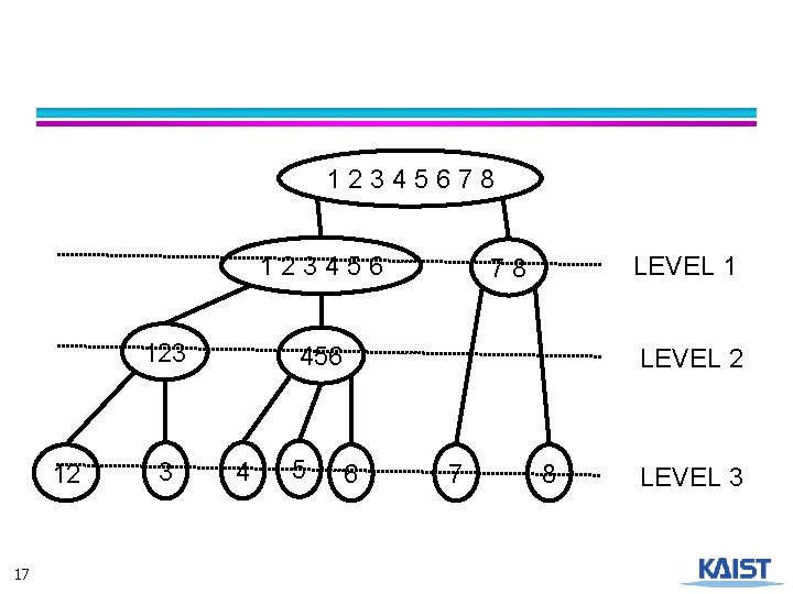 12345678 123456 123 12 17 3 LEVEL 1 78 456 4 5 LEVEL 2
