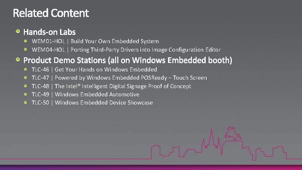 WEM 01 -HOL | Build Your Own Embedded System WEM 04 -HOL | Porting
