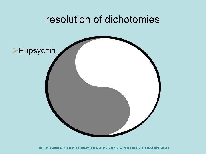 resolution of dichotomies ØEupsychia Prepared to accompany Theories of Personality (6 th ed. )