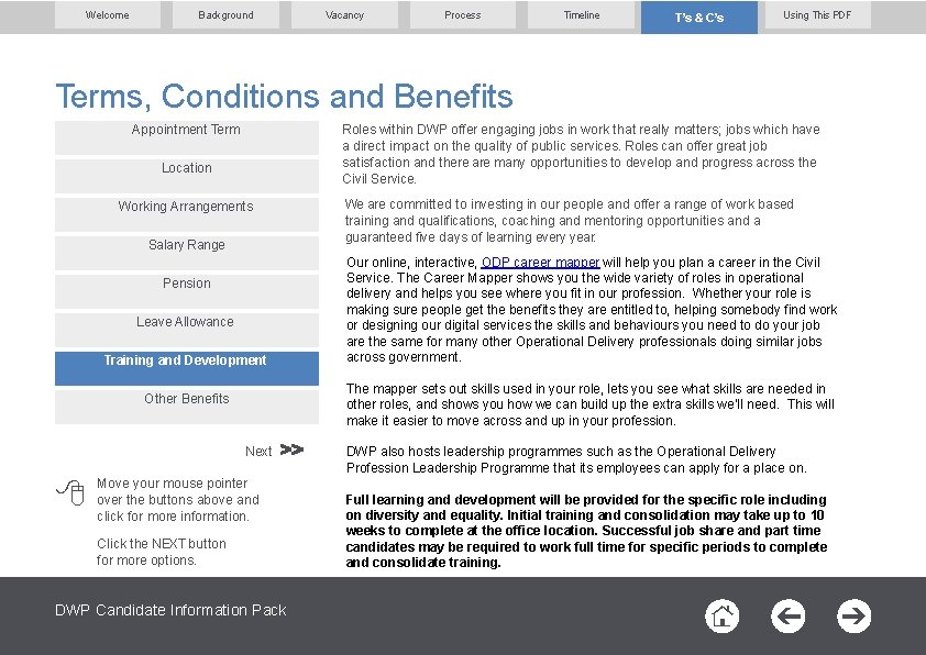 Welcome Background Vacancy Process Timeline T’s & C’s Using This PDF Terms, Conditions and