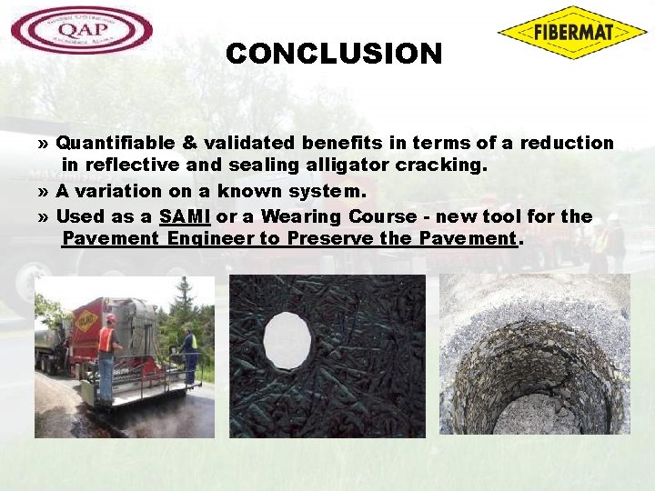 CONCLUSION » Quantifiable & validated benefits in terms of a reduction in reflective and