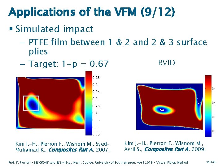 Applications of the VFM (9/12) § Simulated impact – PTFE film between 1 &