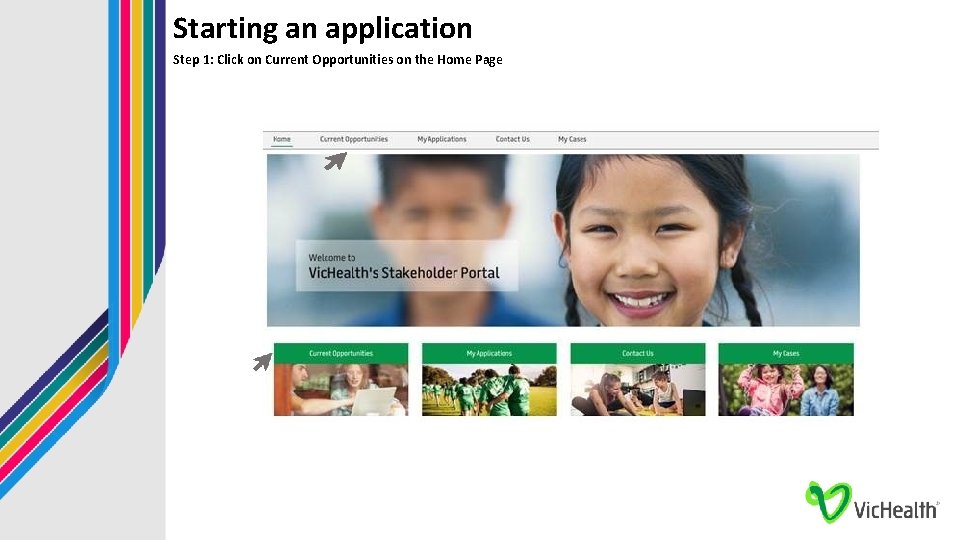 Starting an application Step 1: Click on Current Opportunities on the Home Page 
