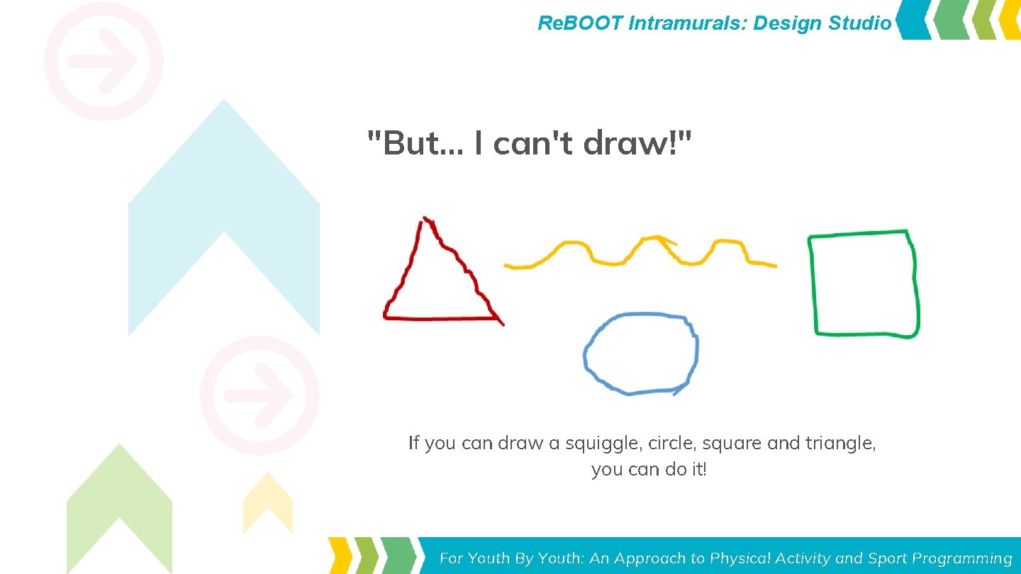Re. BOOT Intramurals: Design Studio "But. . . I can't draw!" If you can Re. BOOT Intramurals: Design Studio "But. . . I can't draw!" If you can