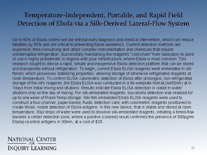 Temperature-Independent, Portable, and Rapid Field Detection of Ebola via a Silk-Derived Lateral-Flow System Up