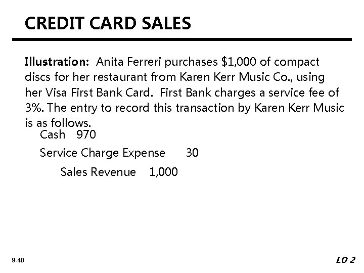 CREDIT CARD SALES Illustration: Anita Ferreri purchases $1, 000 of compact discs for her