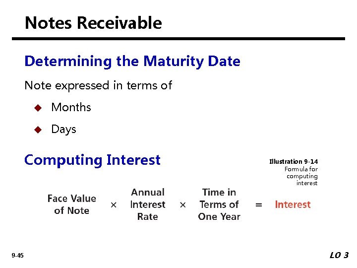 Notes Receivable Determining the Maturity Date Note expressed in terms of u Months u
