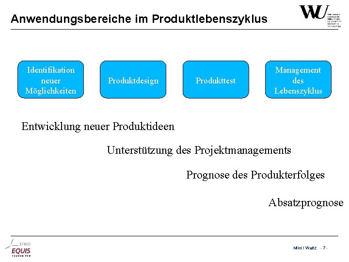 Anwendungsbereiche im Produktlebenszyklus Identifikation neuer Möglichkeiten Produktdesign Produkttest Management des Lebenszyklus Entwicklung neuer Produktideen