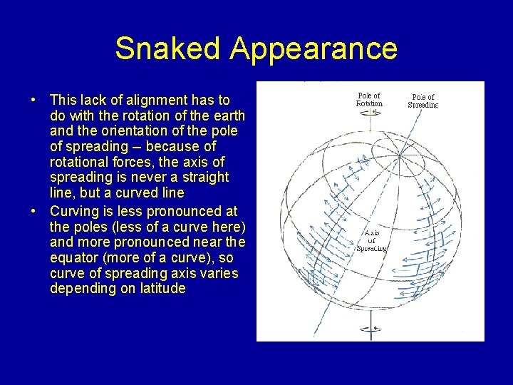 Snaked Appearance • This lack of alignment has to do with the rotation of