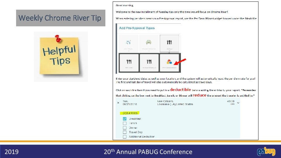 Weekly Chrome River Tip Weekly Chrome River Tip