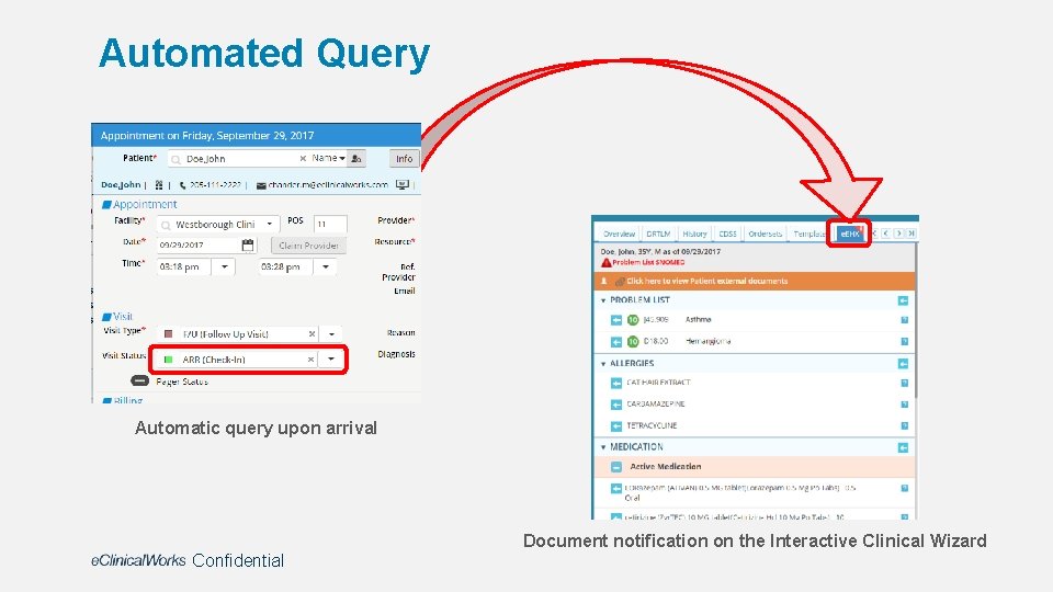Automated Query Automatic query upon arrival Document notification on the Interactive Clinical Wizard Confidential