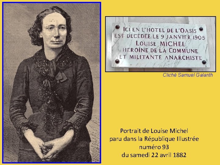 Cliché Samuel Galanth Portrait de Louise Michel paru dans la République Illustrée numéro 93