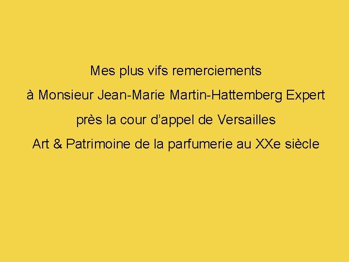 Mes plus vifs remerciements à Monsieur Jean-Marie Martin-Hattemberg Expert près la cour d’appel de