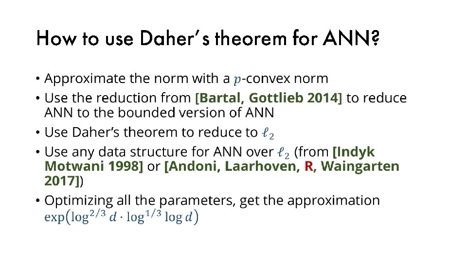 How to use Daher’s theorem for ANN? • 