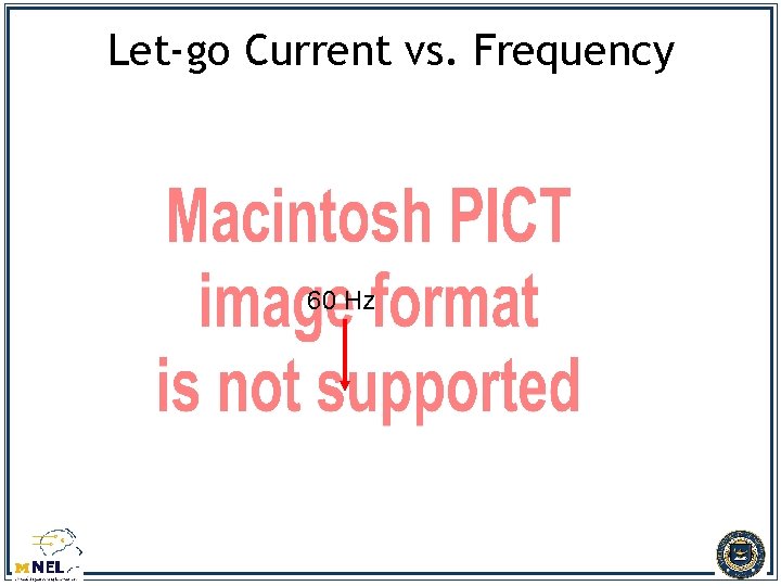 Let-go Current vs. Frequency 60 Hz 