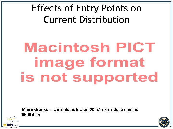 Effects of Entry Points on Current Distribution Microshocks -- currents as low as 20