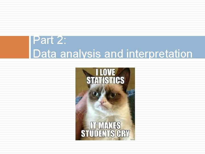Part 2: Data analysis and interpretation 