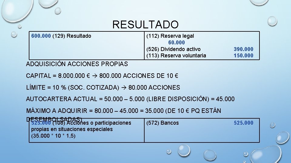 RESULTADO 600. 000 (129) Resultado (112) Reserva legal 60. 000 (526) Dividendo activo (113)