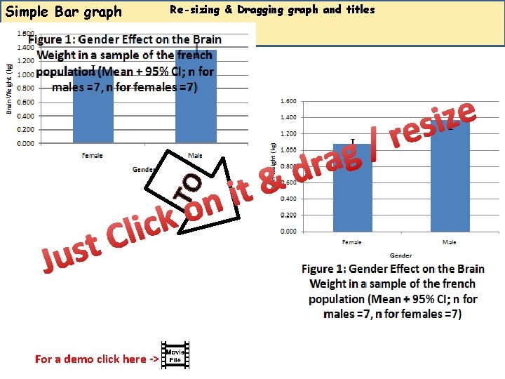 Re-sizing & Dragging graph and titles t i on TO Simple Bar graph k