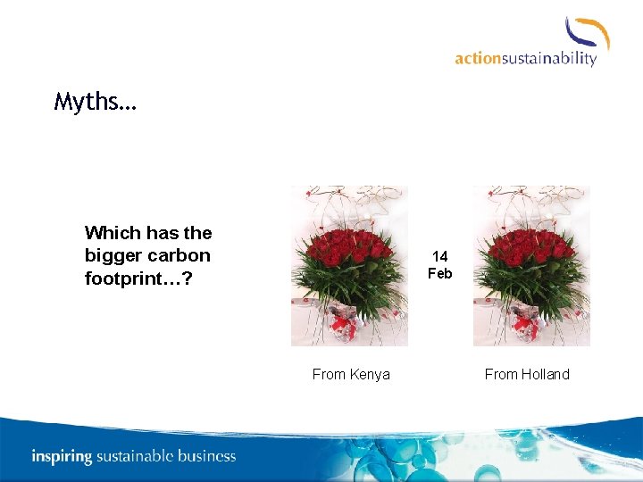 Myths… Which has the bigger carbon footprint…? 14 Feb From Kenya From Holland 