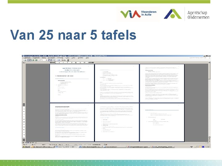Van 25 naar 5 tafels 