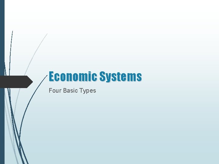 Economic Systems Four Basic Types 